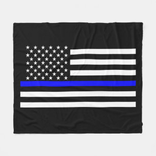 American Thin Blue Line Decor Fleece Blanket