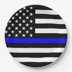 American Thin Blue Line Decor Paper Plate
