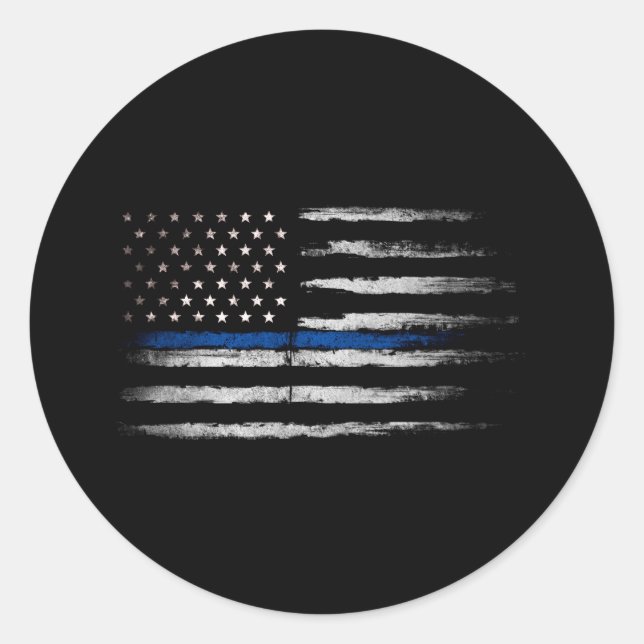 American Thin Blue Line flag Classic Round Sticker (Front)