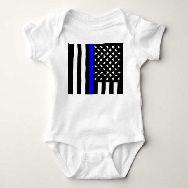 American Thin Blue Line Graphic Baby Bodysuit (Front)