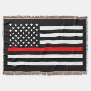 American Thin Red Line Graphic Throw Blanket