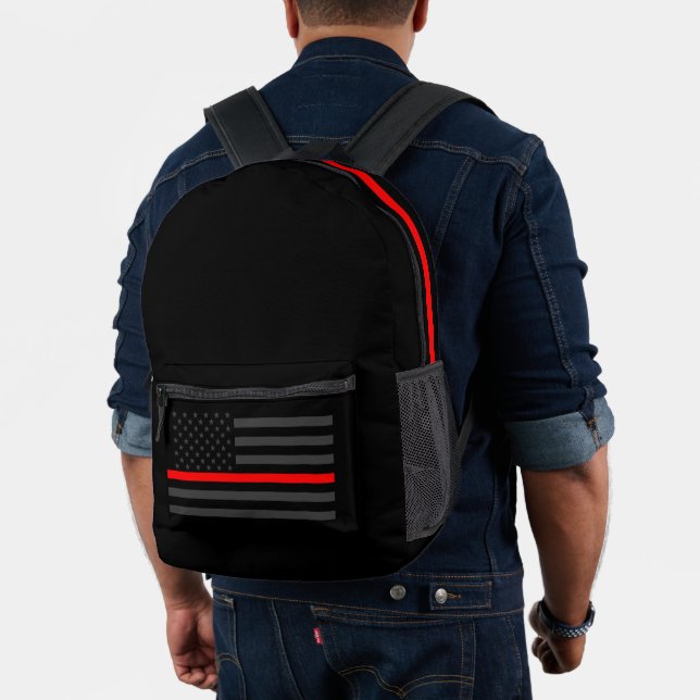 American Thin Red Line Symbolic on  a Printed Backpack (Insitu (Model))