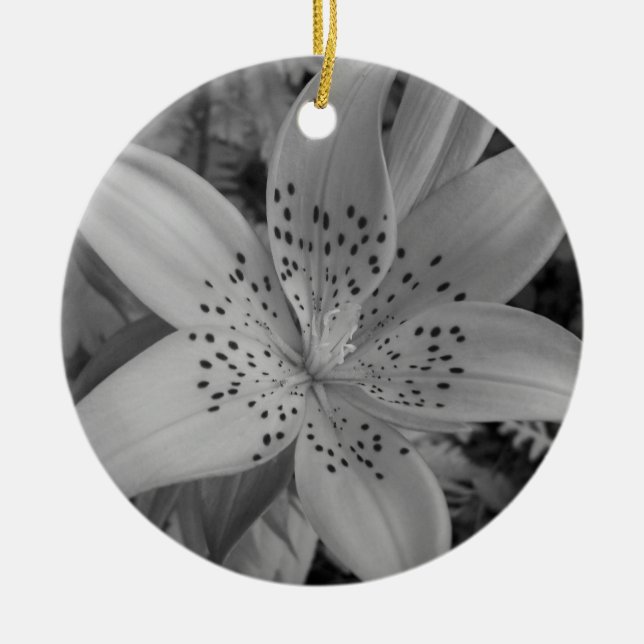 American Tiger Lily Ceramic Tree Decoration (Front)