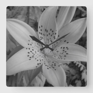 American Tiger Lily Square Wall Clock