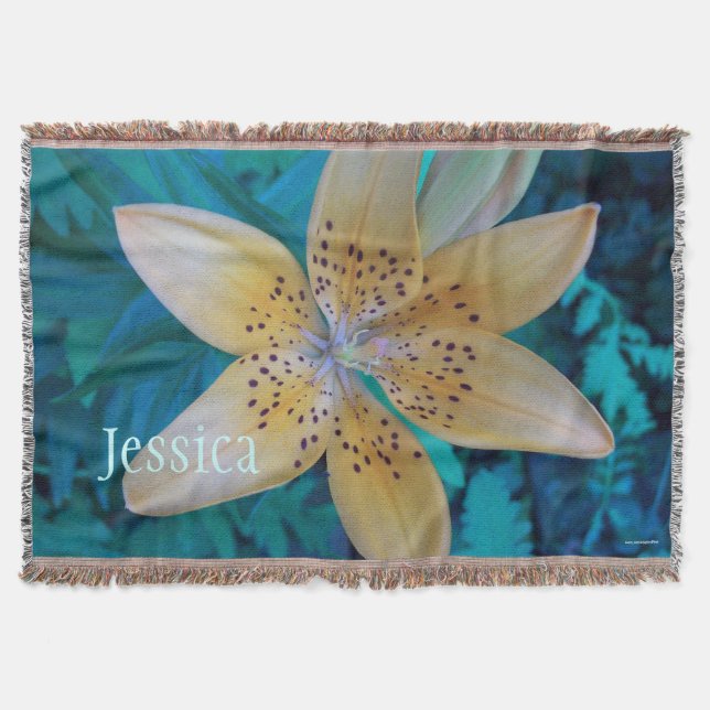 American Tiger Lily Throw Blanket (Front)