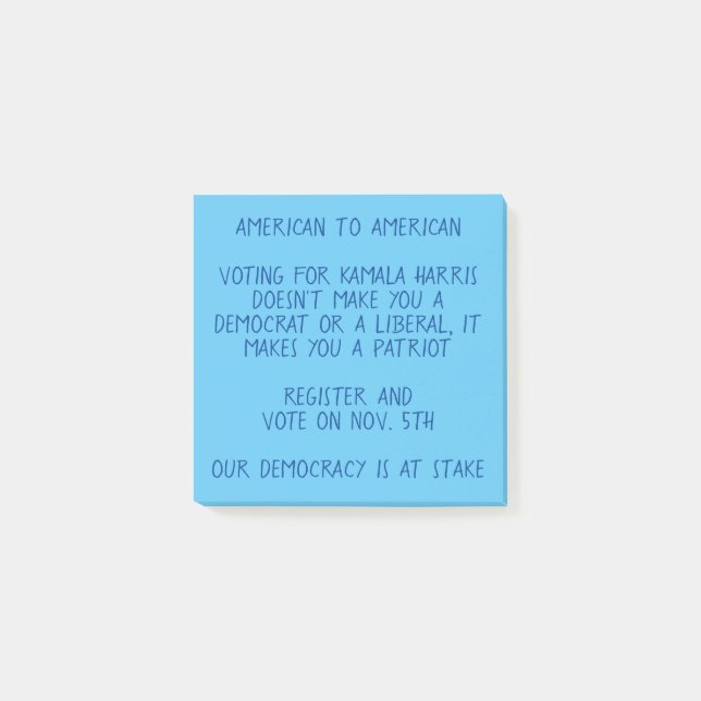 American to American Vote Post-It Notes (Front)