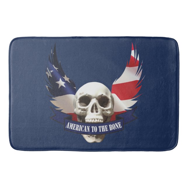 American to the Bone Skull Bath Mat (Front)