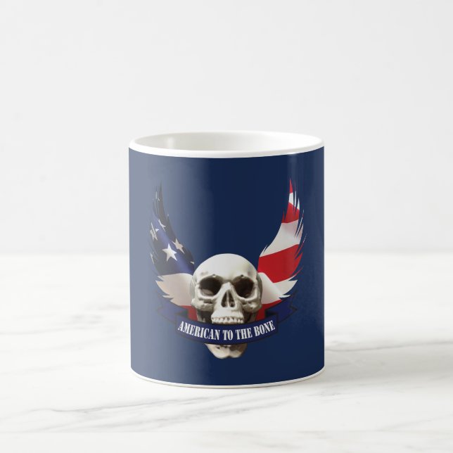 American to the Bone Skull Coffee Mug (Center)