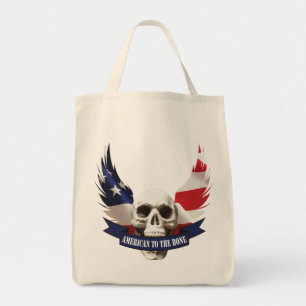 American to the Bone Skull Tote Bag