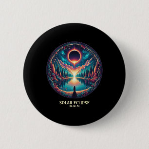 American Totality April 8 2024 Mystic Total Solar 6 Cm Round Badge