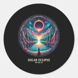 American Totality April 8 2024 Mystic Total Solar  Classic Round Sticker
