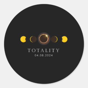 American Totality Solar Lunar Eclipse  Classic Round Sticker
