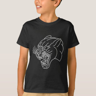 American Traditional Panther Head Outline Tattoo  T-Shirt