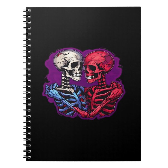 American Traditional Skeleton Holding Hands Tattoo Notebook (Front)