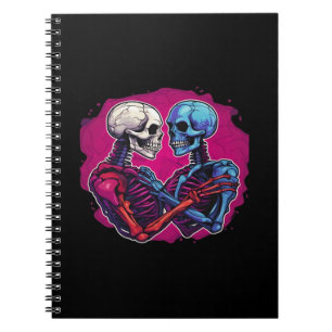 American Traditional Skeleton Holding Hands Tattoo Notebook