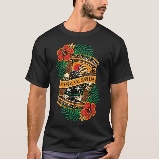 American Traditional Tattoo Old School Flash Skull T-Shirt (Front)