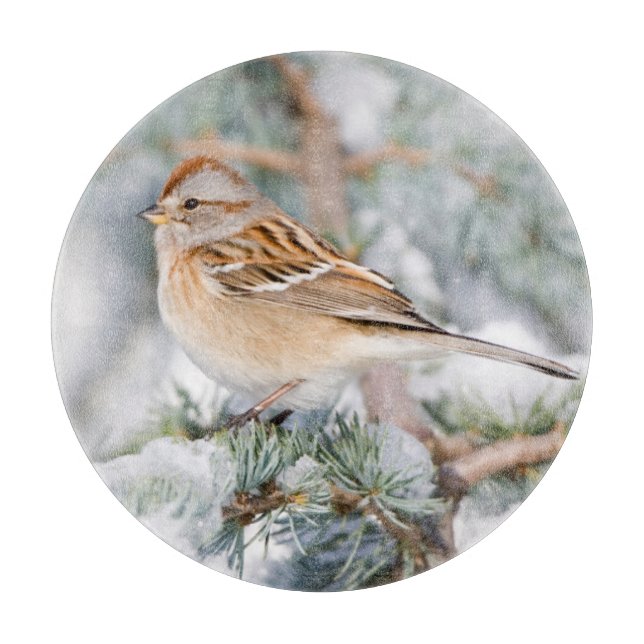 American Tree Sparrow in winter Cutting Board (Front)