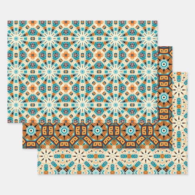 American Tribal Native Seamless Pattern Set No1 Wrapping Paper Sheet (Set)