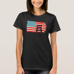 American Truck Driver Patriotic US Flag Semi Trail T-Shirt