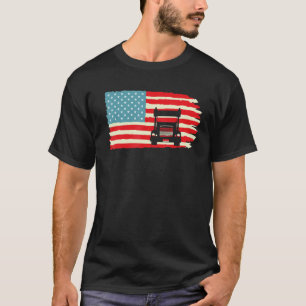 American Truck Driver Patriotic US Flag Semi Trail T-Shirt