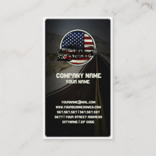 American Truck on Winding Old Road Business Card