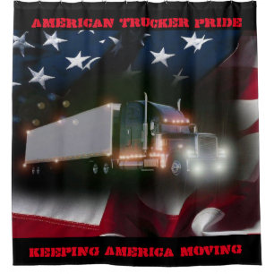 American Trucker Pride Shower Curtain