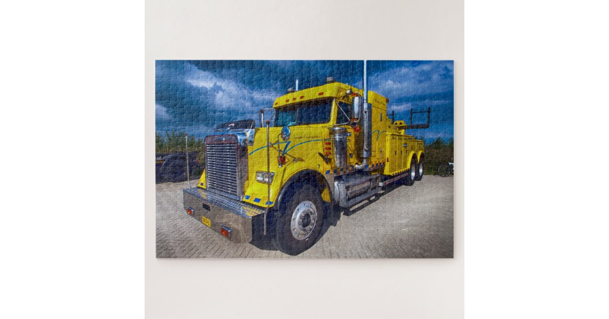 American Trucks Big Rigs On the Road Tow Truck Jigsaw Puzzle Zazzle