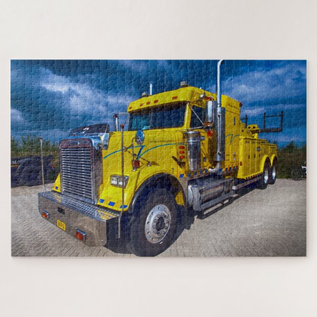 American Trucks Big Rigs On the Road Tow Truck Jigsaw Puzzle (Horizontal)