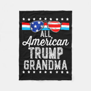 American trump grandma american flag sunglassesAme Fleece Blanket