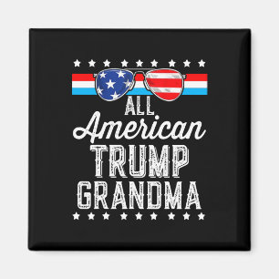 American Trump Grandma American Flag Sungles Trump Magnet