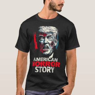  American Trump Zombie Horror Story Halloween  T-Shirt