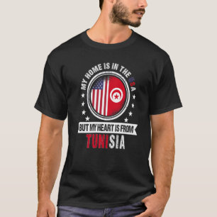 American Tunisian Flag Heart from Tunisia American T-Shirt