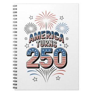American Turn 250th 4th of July Fireworks  Notebook