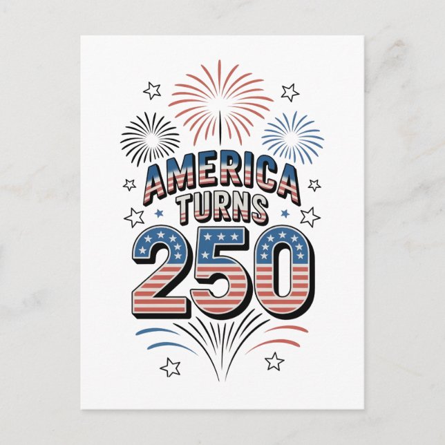 American Turn 250th 4th of July Fireworks  Postcard (Front)