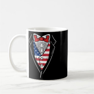 American Tuxedo Suit Funny 4th Of July Patriot Men Coffee Mug