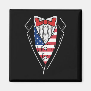 American Tuxedo Suit Funny 4th Of July Patriot Men Magnet