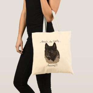 American type akita dog portrait realist art tote bag