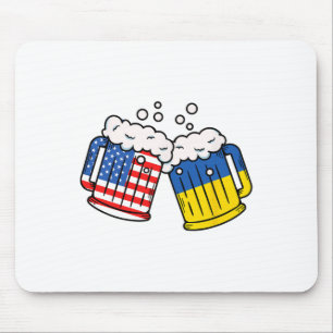 American Ukraine Flag Beer Mug Ukrainian Heritage Mouse Mat