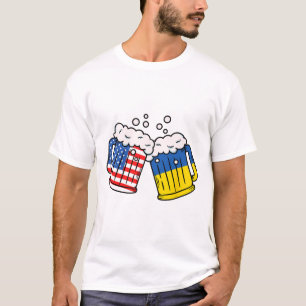 American Ukraine Flag Beer Mug Ukrainian Heritage T-Shirt