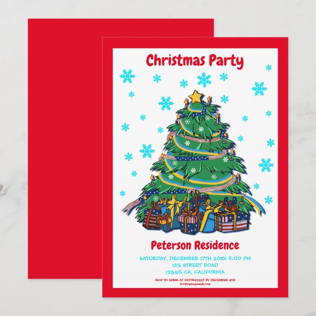 American Ukrainian Christmas Tree  Personalise  Invitation (Front/Back)