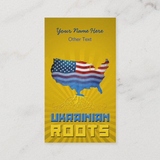 American Ukrainian Roots Business Cards (Front)