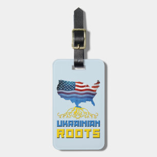 American Ukrainian Roots Luggage Tag Template