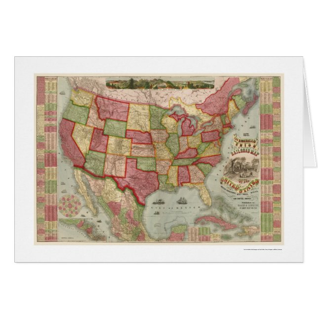 American Union Railroad Map 1872 (Front Horizontal)