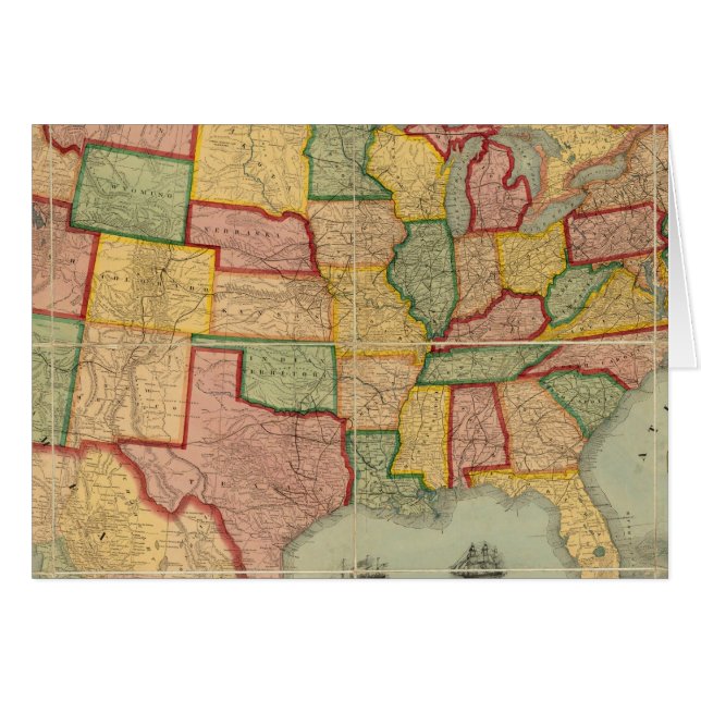 American Union Railroad Map of The United States (Front Horizontal)