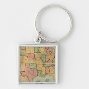 American Union Railroad Map of The United States Key Ring
