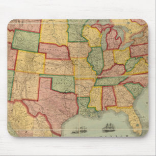 American Union Railroad Map of The United States Mouse Mat