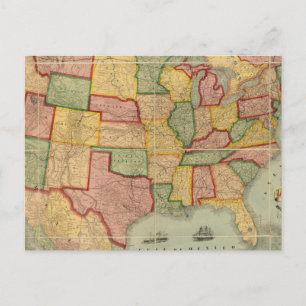 American Union Railroad Map of The United States Postcard