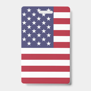 American United States USA Flag Badge ID Badge