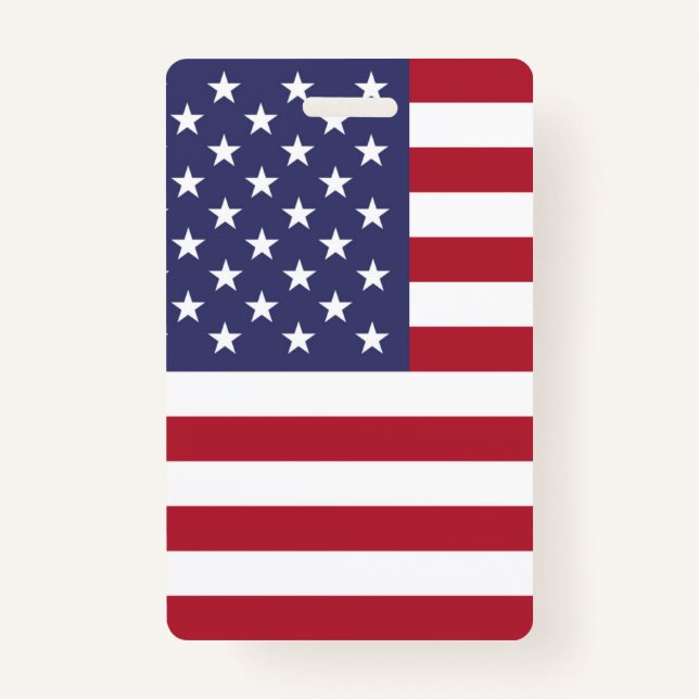 American United States USA Flag Badge ID Badge (Front)