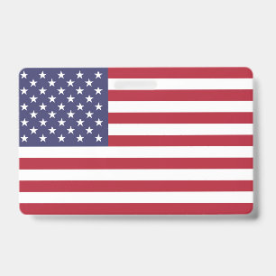 American United States USA Flag Badge ID Badge